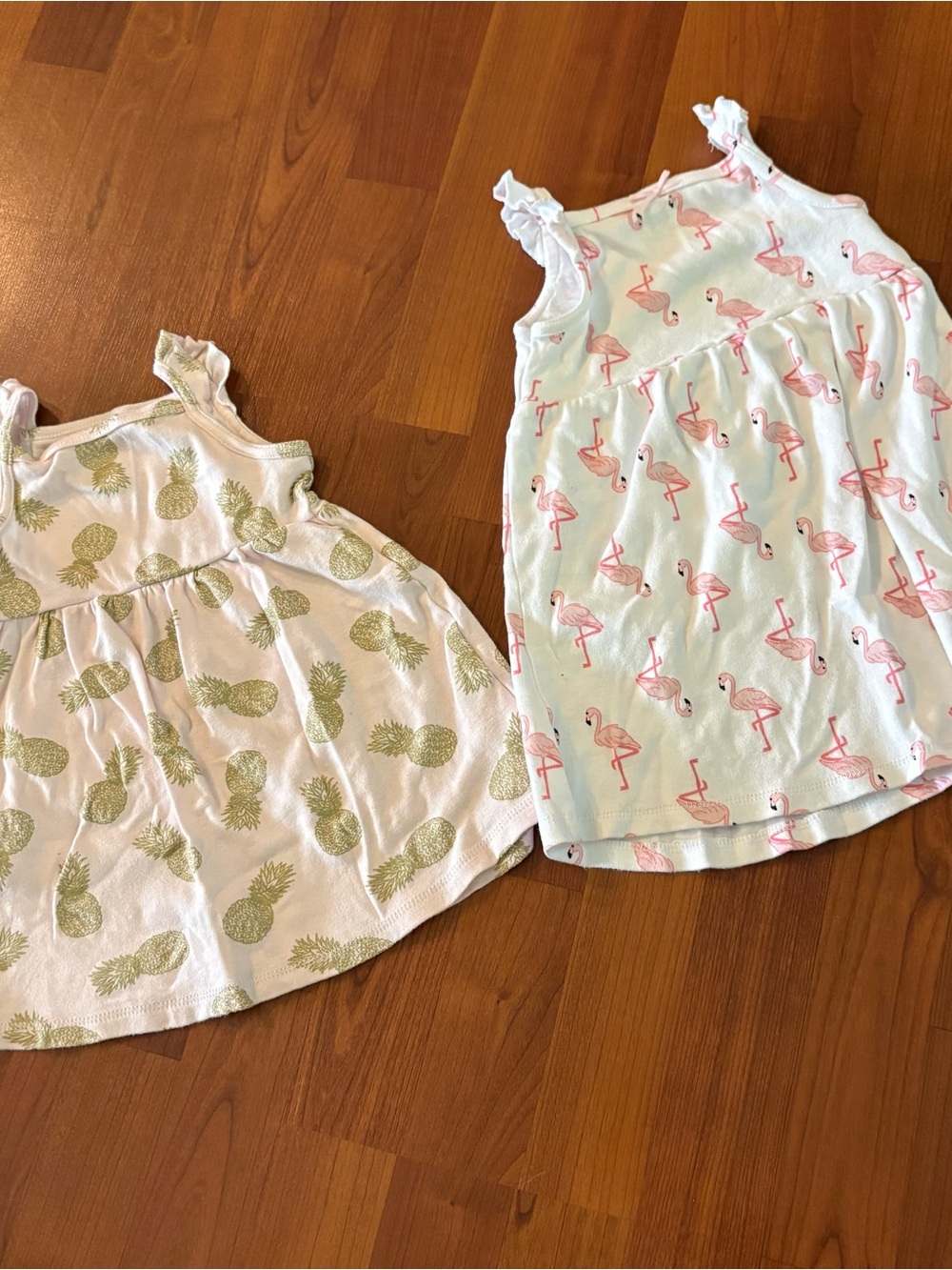 Hudson Baby Summer Tank Dress Set — Pineapple & Flamingo Prints 9-12 months